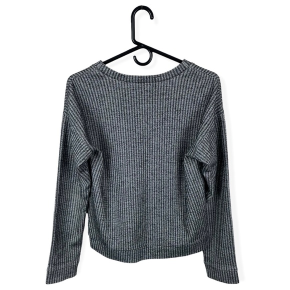NWOT Theory Women’s Cropped Sweater Top Wool Blend Herringbone V Neck P F074509R - Picture 7 of 9